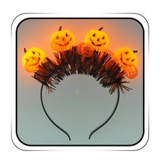 Led Halloween Pumpkin Headband Glowing Gothic Costume Headpiece