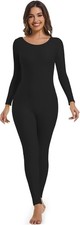 Adult Long Sleeve Plus Size Unitard for Women One Piece Dance Small, Black