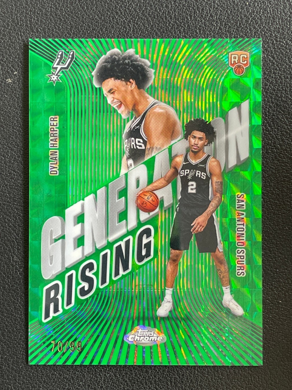 Dylan Harper 2025-26 Topps Chrome Generation Rising Green Geometric 70/99 RC