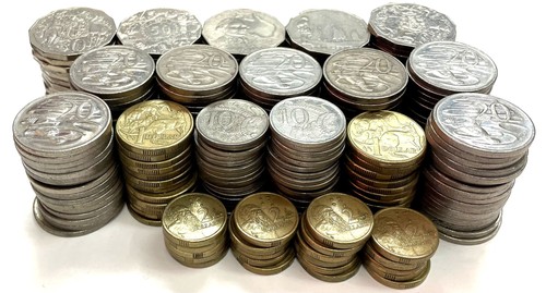 AUSTRALIA $125 DOLLARS TOTAL FACE VALUE ($80 USD) EXCHANGE MIXED COIN BULK LOT