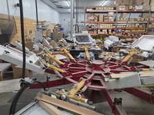 Anatol Manual 10 color 10 station side clamp screen printing press Quartz Flash