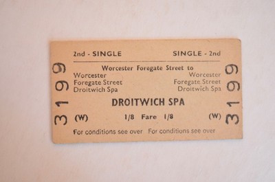 Eisenbahnticket BRB Worcester Foregate Street nach Droitwich Spa 2.