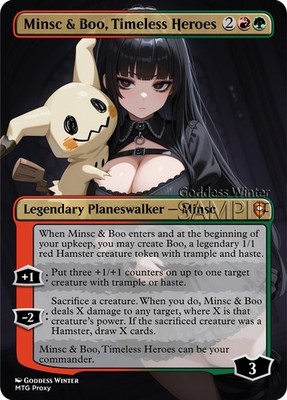 MTG - Minsc & Boo, Timeless Heroes - Fanart Borderless Style - EDH / Playtest