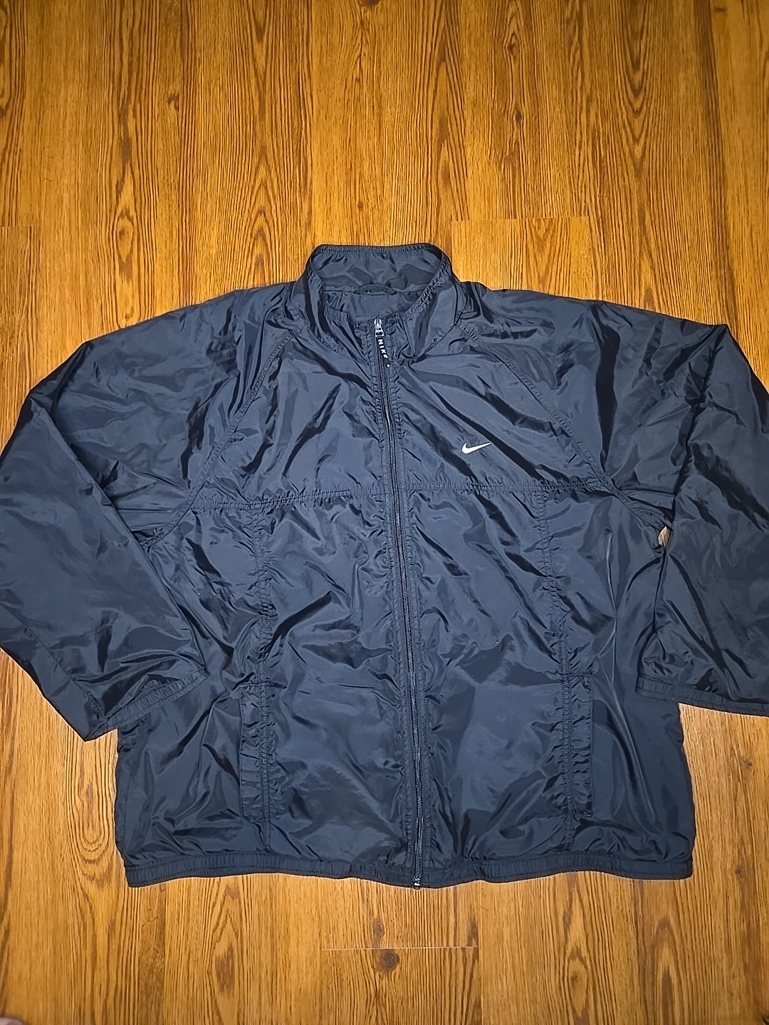 Vtg Y2K Nike Nylon Single Swoosh Full Zipper Windbreaker Jacket Sz-XL(mens)