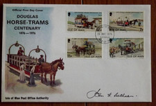 Isle of Man - Douglas Horse-Trams 100 yrs - 26 May 1976 - FDC + Insert [Signed]