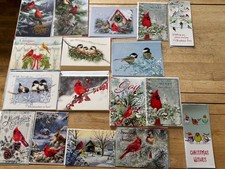 Christmas Holiday Greeting Cards w/Envelopes - Beautiful Bird Themes - Lot of 18