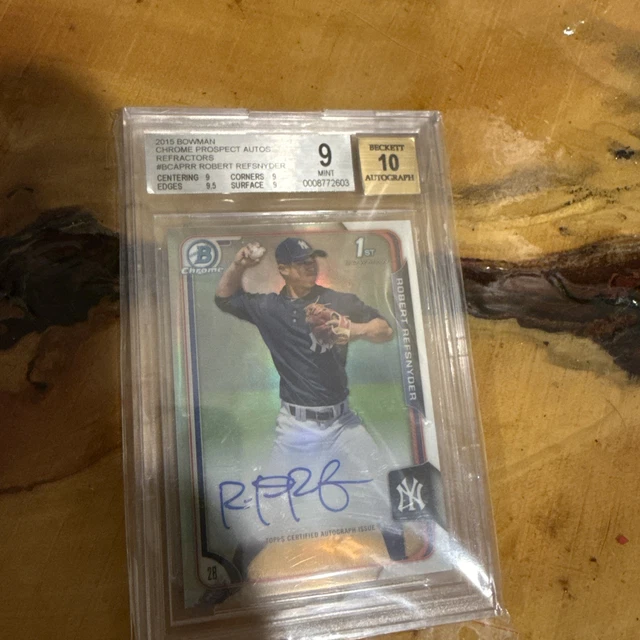 2015 Bowman Chrome Prospects Refractor #d/499 Rob Refsnyder Robert 1st RC Auto