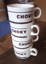 Lot vintage de 4 anciennes tasses chocolat Choky faïencerie Churchill England