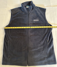 Columbia Men's Fleece Vest Medium Blue Full Zip Hiking Outdoor Pockets