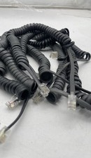 Telephone Handset Receiver Cords Coiled RJ9 Connector Replacement Black Lot of 7