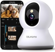 Security Camera 2K, Baby Monitor Dog Camera 360-degree for Home Security w/Sm...