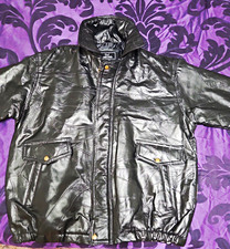 M. collection Mens Black Leather Jacket Full ...