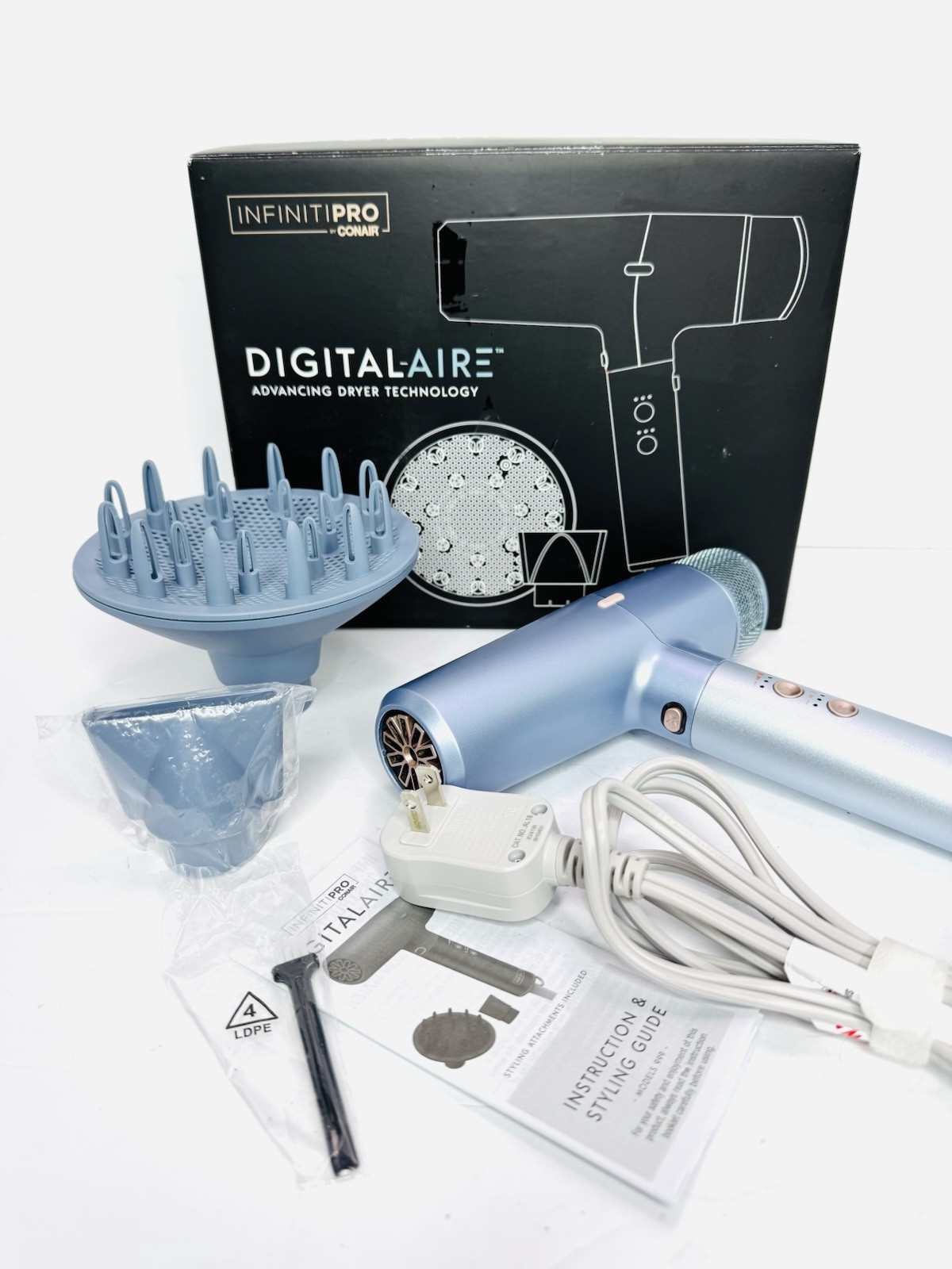 Conair - InfinitiPRO DigitalAIRE Hair Dryer - Powder Blue