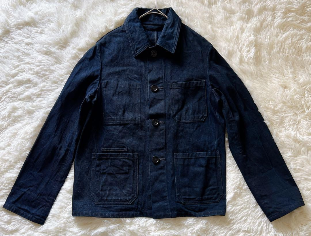 45R / 45rpm Cotton Denim Jacket Collared Coverall Indigo Dyed