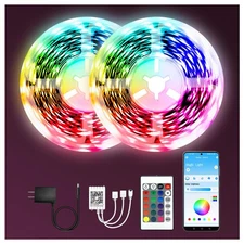 RGB LED Strip Lights 130ft with Remote & App Control Music Sync