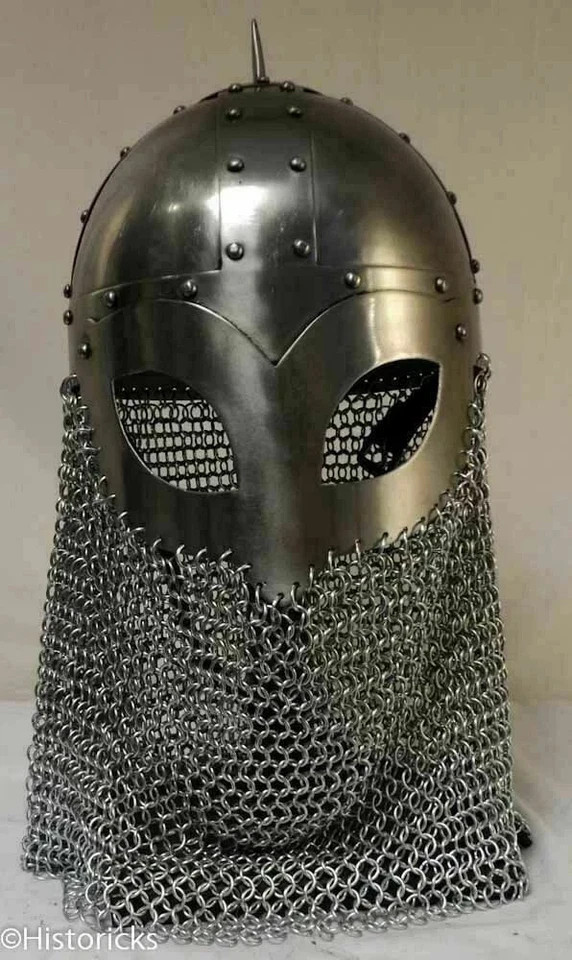 Casco vikingo con cota de malla caballero medieval armadura de batalla disfraz casco
