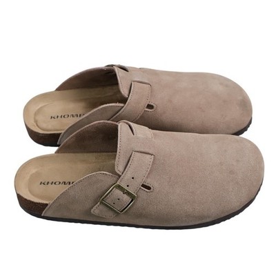 Khombu Mule Shoes Mens Size 9 Brown Suede Slip On Cork Cushioned Damian 1967247