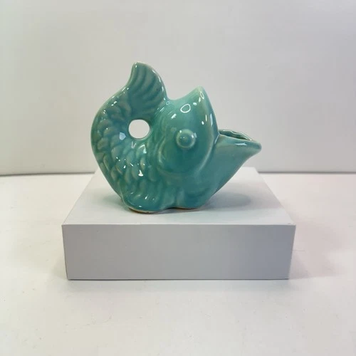 Vintage Shawnee Turquoise Coi Fish Planter For Succulents And Small Plants EUC