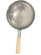 30cm Traditional Chinese Wok Carbon Steel Wooden Handle Stir Fry Pan Hob Cooking