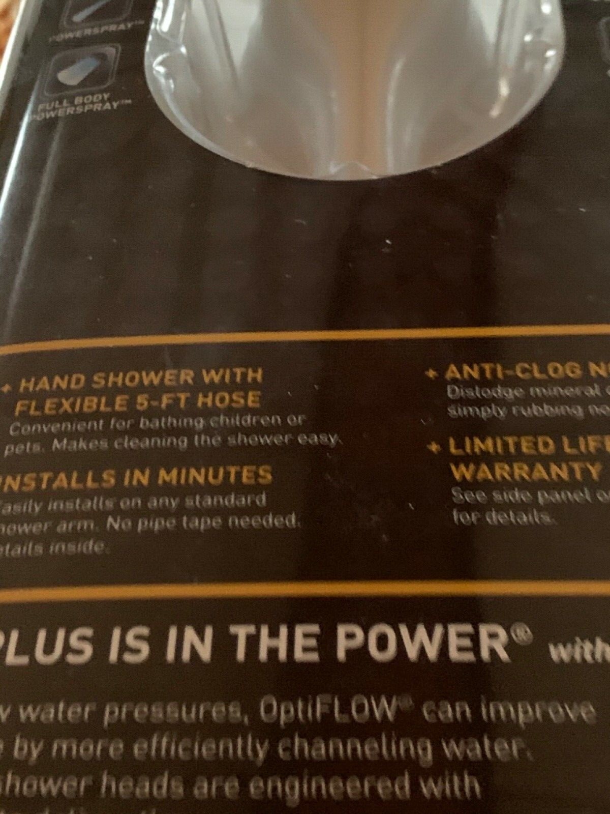 WATERPIK Power Spray Handheld Shower Head w Optiflow Technology EFN-651E NEW