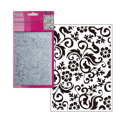 Christmas Embossing Folder Echo Park Holiday Flourish Swirls Craft Folders