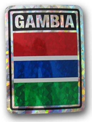 GAMBIA PRISMATIC  REFLECTIVE FLAG STICKER DECAL  - NEW - FREE SHIPPING