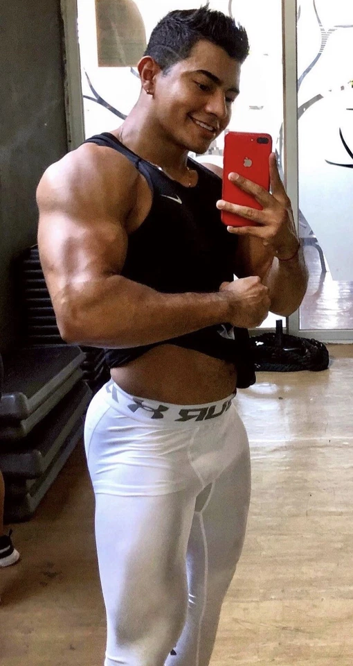 Men's Jock Under Armour Spandex 7/8 Tights Compression Pants White Large L - Image 3 of 4