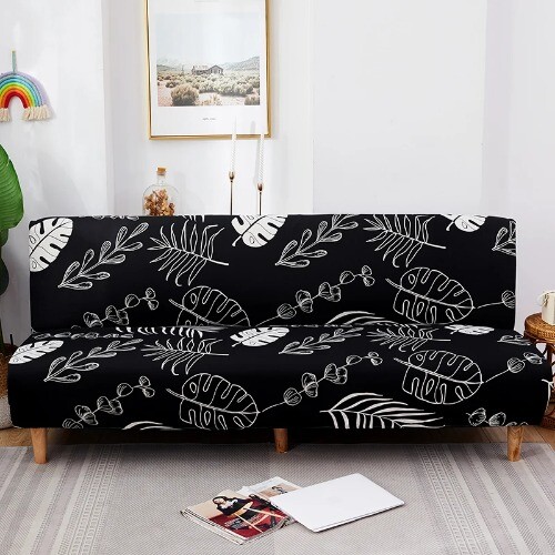 Armloser Schlafsofa Bezug Spandex Stretch Futon Schonbezug Elastisch Voll Klappbar Couch - Bild 8 von 55
