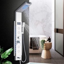 LED Pannello doccia Acciaio inox cascata doccetta idromassaggio colonna 