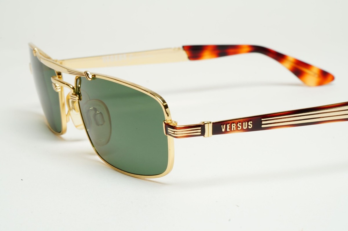 Versus Sunglasses 1996 by Gianni Versace Vintage Rectangle Green