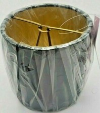 4" X 4" X 4.5" Clip On Nice New Allure Black w/Gold interior Drum Shade