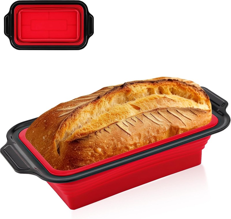 Silicone Bread Loaf Pan with Metal Reinforced Frame for Homemade Bread