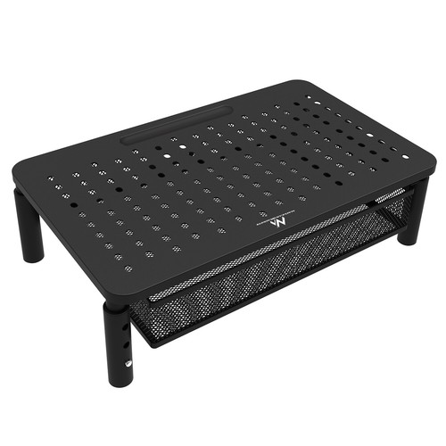 Rehausseur Ecran PC Bureau Support Moniteur Réglable Hauteur Rangement Tiroir - Afbeelding 3 van 7