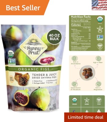 2.5 lb Premium Organic Dried Figs | Healthy Vegan Snack, Sun-Dried Sweetness