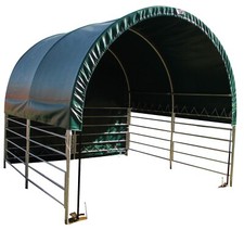 Weidezelt Pferde 3 x 3 m Weideunterstand PVC Plane Sturmfest offene Seiten 9 m²