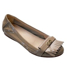 Womens Shoes COLE HAAN Tan Patent Leather Slip On Loafer Size 10B