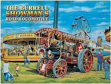 The Burrell Showman's Road Locomotive large steel sign 400mm x 300mm (og)
