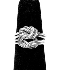 DOUBLE KNOT HANDCRAFTED 925 STERLING SILVER RING, SIZE 5