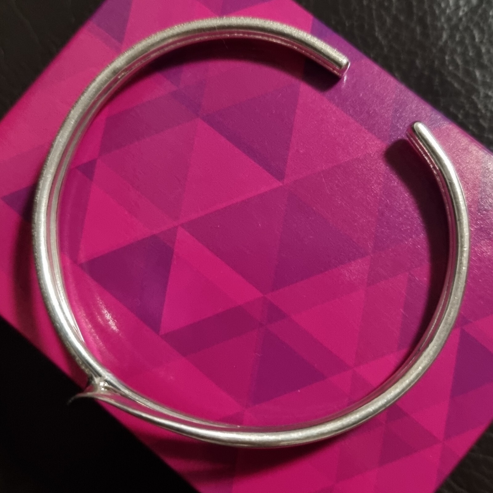 925 Solid Sterling Silver Stardust Wave Cuff Bang… - image 5