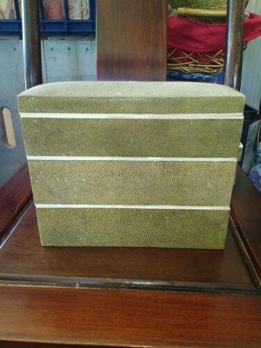 Vintage Authentic R & Y AUGOUSTI Paris Trinket Jewelry Box Stingray Leather - Picture 11 of 22