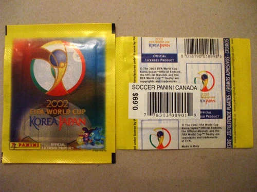 BUSTINA PACKET TÜTE FIGURINE PANINI FIFA W.C. KOREA JAPAN 2002 CANADA 0.69$