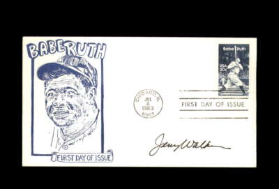 Jerry Walker Signed 1983 FDC Babe Ruth Cache First Day Cover Autograph