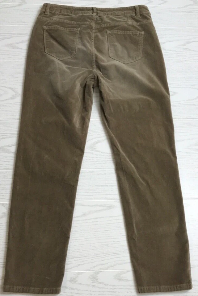 Pantalones de mezclilla de terciopelo Soft Surroundings para mujer M marrón elástico mezcla de algodón tiro medio 32x29 Foto 2 de 4