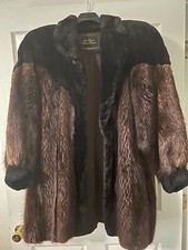 Maximillian Bloomingdales Mahogany Brown Beaver Fur Coat 19 1/2 And L37”