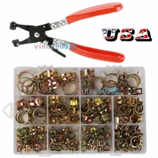 115x Fastener 6-10mm Spring Clip/Plier Fuel Water Line Hose Pipe Air Tube Clamps