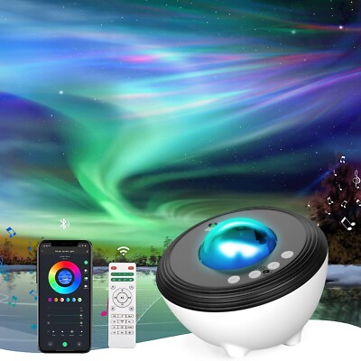 Aurora Projektor Licht Bluetooth Lautsprecher, weißes Rauschen, APP/Fernbedienung/Sprachsteuerung