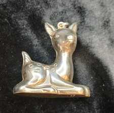 Vintage RM TRUSH Sterling Silver 3D Deer Pendant