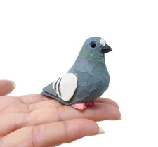 Pigeon Figurine Handmade Miniature Bird Statue Carve Decor Garden Art Sculpture