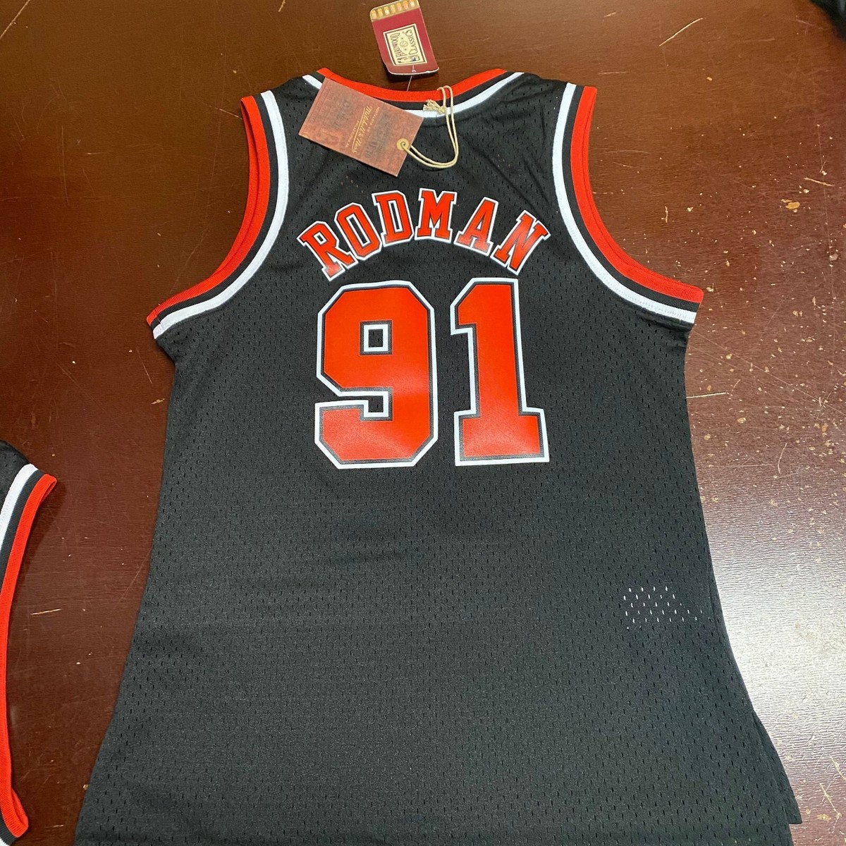 Mitchell And Ness Womens Black Chicago Bulls Dennis Rodman