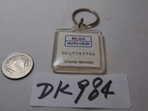 MOBIL AUTO CLUB GAS STATION OIL MAILBOX RETURN KEYCHAIN KEY RING #8HG1541744